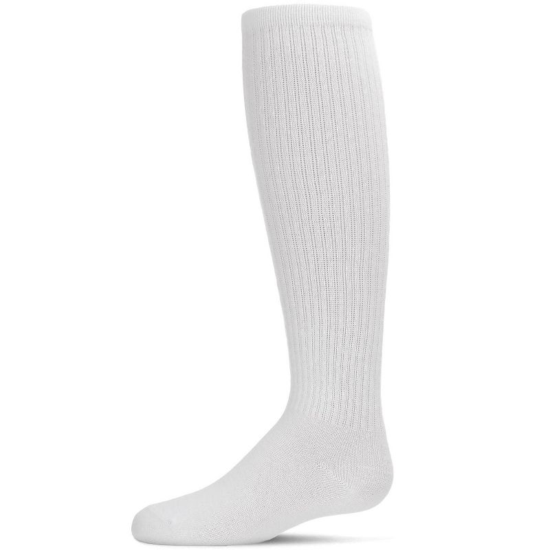 Memoi Girl's Athletic Ribbed Cotton Blend Knee High Sock