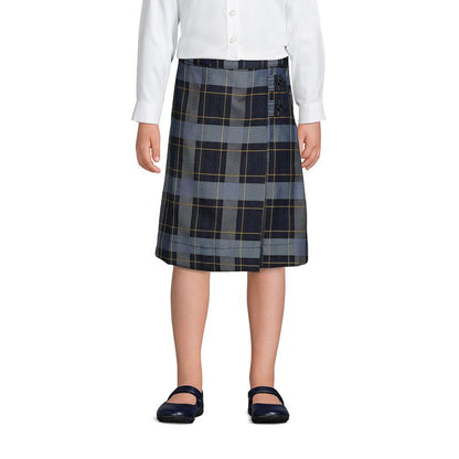 Lands' End School Uniform Kids Plaid A-line Skirt Below the Knee