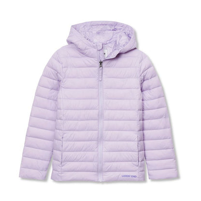 جاكيت Lands' End Kids ThermoPlume القابل للطي والمزود بغطاء رأس