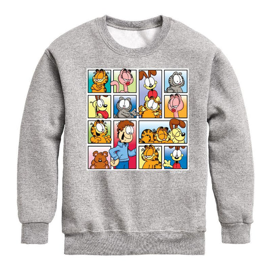 Boys' - Garfield - Friends Graphic Long Sleeve Fleece Sweatshirt