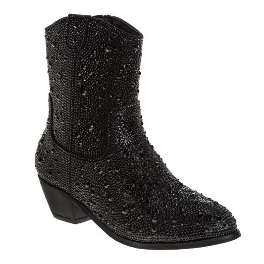Badgley Mischka Girls Dressy Western Cowboy Boots with Rhinestones Jeweled