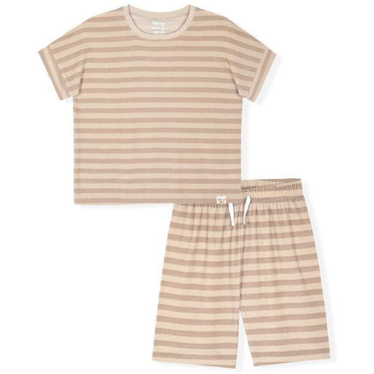 Sleep On It Boys 2-Piece Pajama Set - Short-Sleeve Jersey Tee and Waffle Thermal Shorts