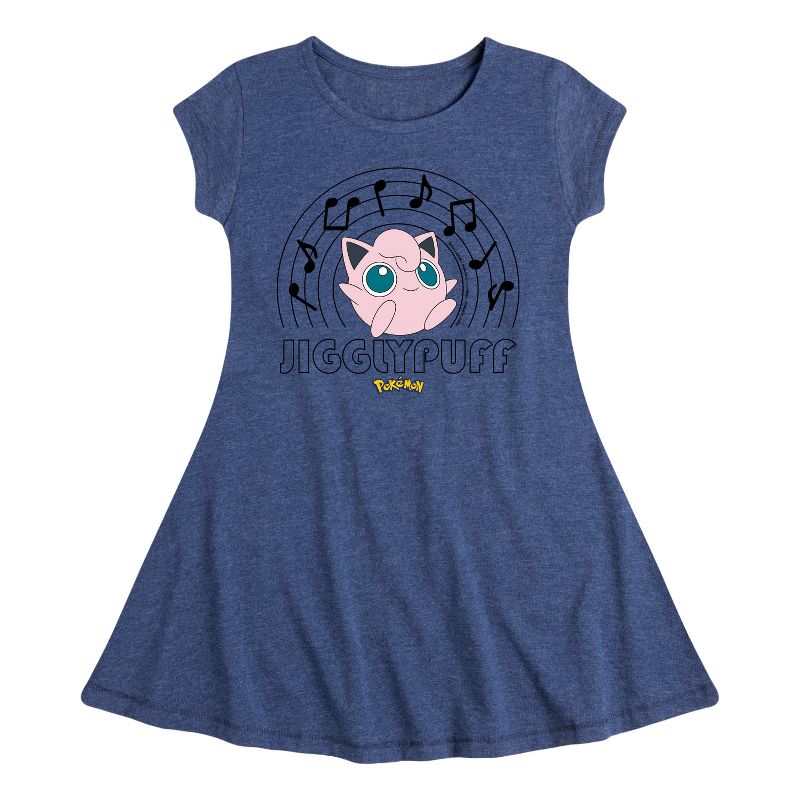 فستان جيجيبوف سنج ألونج فيت آند فلاير بأكمام قصيرة للبنات - بوكيمون