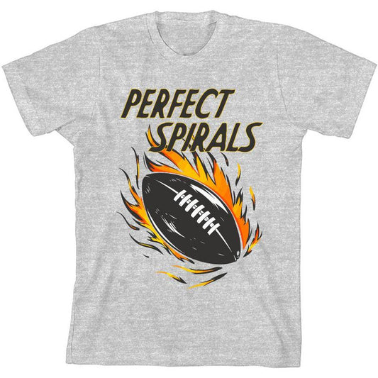 "Perfect Spirals" Flaming Football Youth Short Sleeve Tee