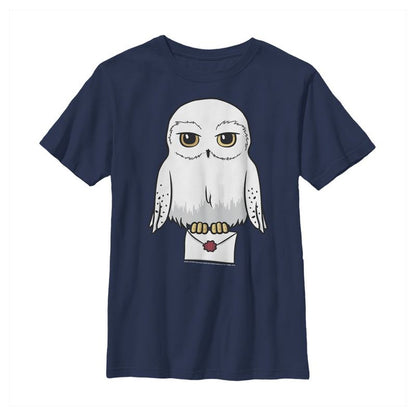 Boy's Harry Potter Cartoon Hedwig Letter T-Shirt