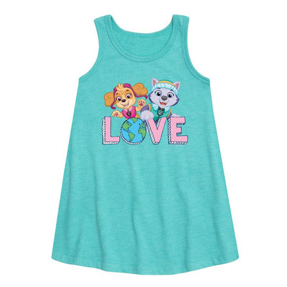 Girls' - Paw Patrol - Love Earth Graphic Sleeveless Aline Dress