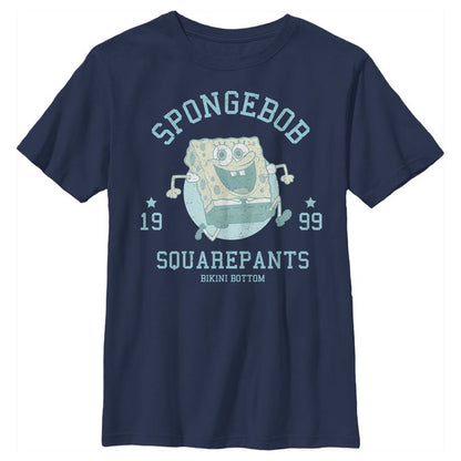Boy's SpongeBob SquarePants Distressed Blue Bikini Bottom T-Shirt