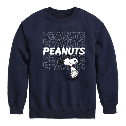 Boys' - Peanuts - Snoopy Repeat Graphic Long Sleeve Fleece Sweatshirt