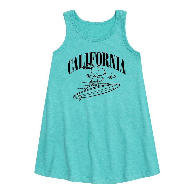 Girls' - Peanuts - California Graphic Sleeveless Aline Dress