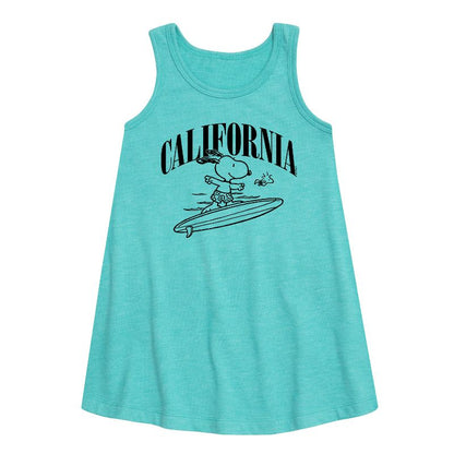 Girls' - Peanuts - California Graphic Sleeveless Aline Dress