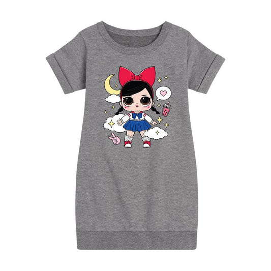 Girls' - LOL Surprise! - Fanime Kawaii Graphic Short Sleeve Fleece Dress