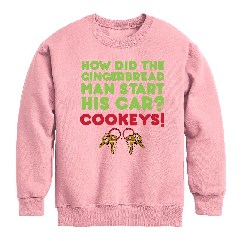 Boys' - Instant Message - Cookeys Christmas Graphic Long Sleeve Fleece Sweatshirt