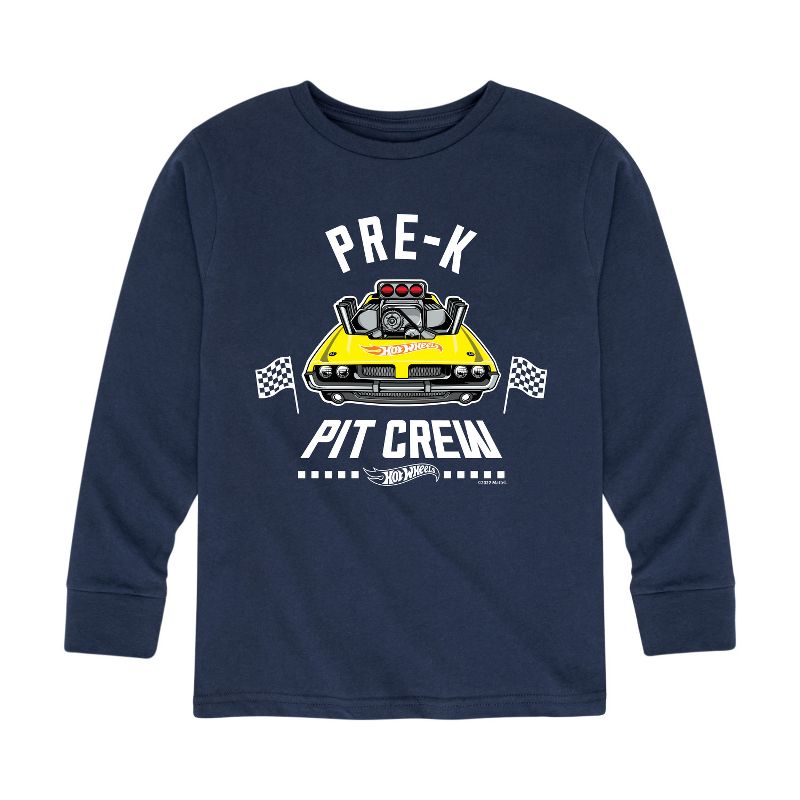 Boys' - Hot Wheels - Pit Crew Pre K Long Sleeve Graphic T-Shirt