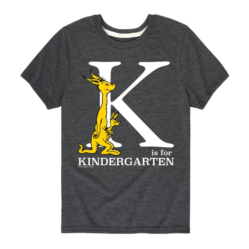 تي شيرت جرافيكي بأكمام قصيرة للأولاد - دكتور سوس - K Is For Kindergarten Kangaroo