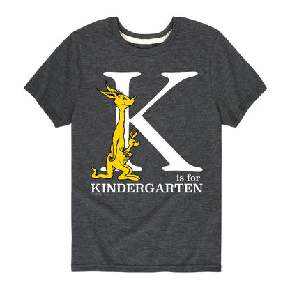 تي شيرت جرافيكي بأكمام قصيرة للأولاد - دكتور سوس - K Is For Kindergarten Kangaroo