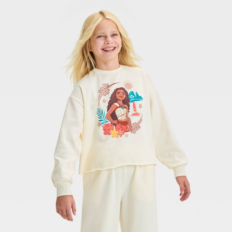 سويت شيرت موانا 2 دريمى من الصوف للبنات - عاجي