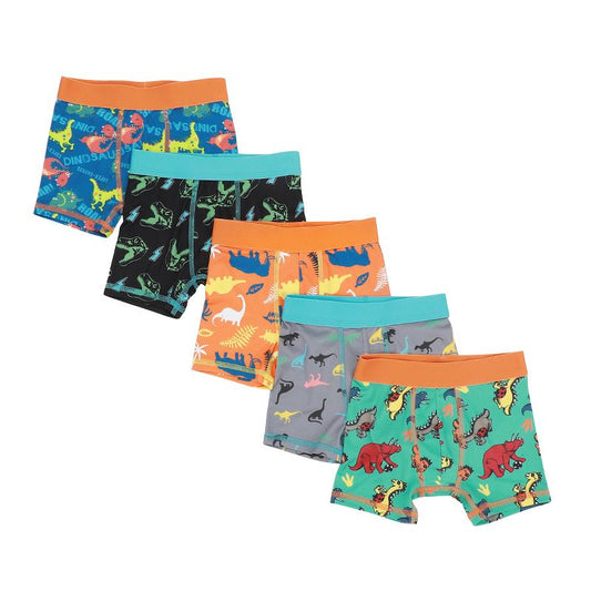 Dinosaur AOP Toddler Boy's 5-Pack Boxer Briefs, Sizes 2T-5T