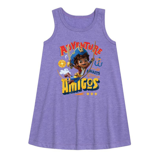 فستان بناتي من سانتياغو البحار - مغامرة تنتظر الأصدقاء - بدون أكمام