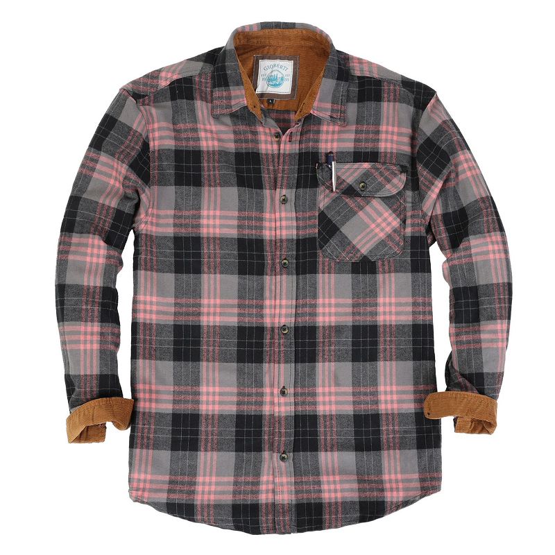 Gioberti Boy's Single Pocket Flannel Shirt with Corduroy Contrast (Part 2)