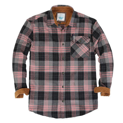 Gioberti Boy's Single Pocket Flannel Shirt with Corduroy Contrast (Part 2)