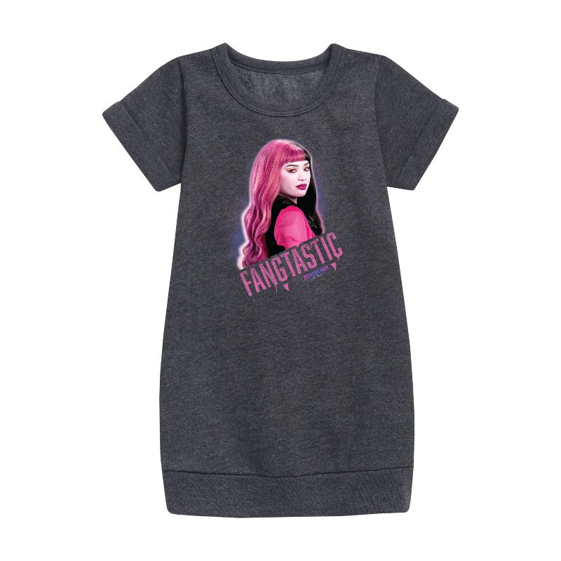 Girls' - Monster High - Fangtastic Graphic Short Sleeve Fleece Dress