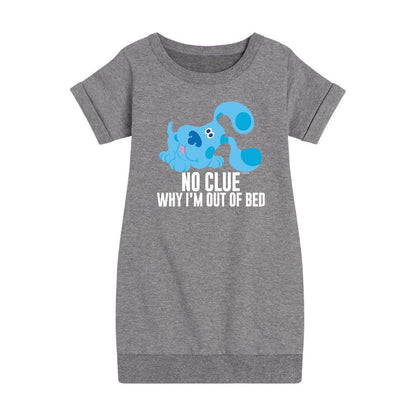 Girls' - Blue's Clues & You! - No Clue Why I'm Out Of Bed Graphic Short Sleeve Fleece Dress