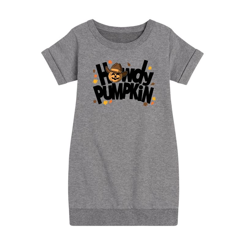 فستان خريفي من الصوف بأكمام قصيرة برسومات جرافيكية للبنات - رسالة فورية