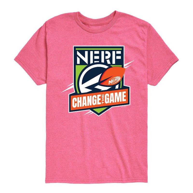 تي شيرت كرة قدم بأكمام قصيرة مطبوع عليه شعار "تغيير اللعبة" للأولاد من NERF