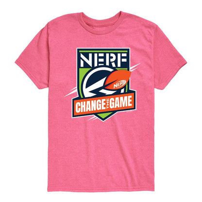 تي شيرت كرة قدم بأكمام قصيرة مطبوع عليه شعار "تغيير اللعبة" للأولاد من NERF