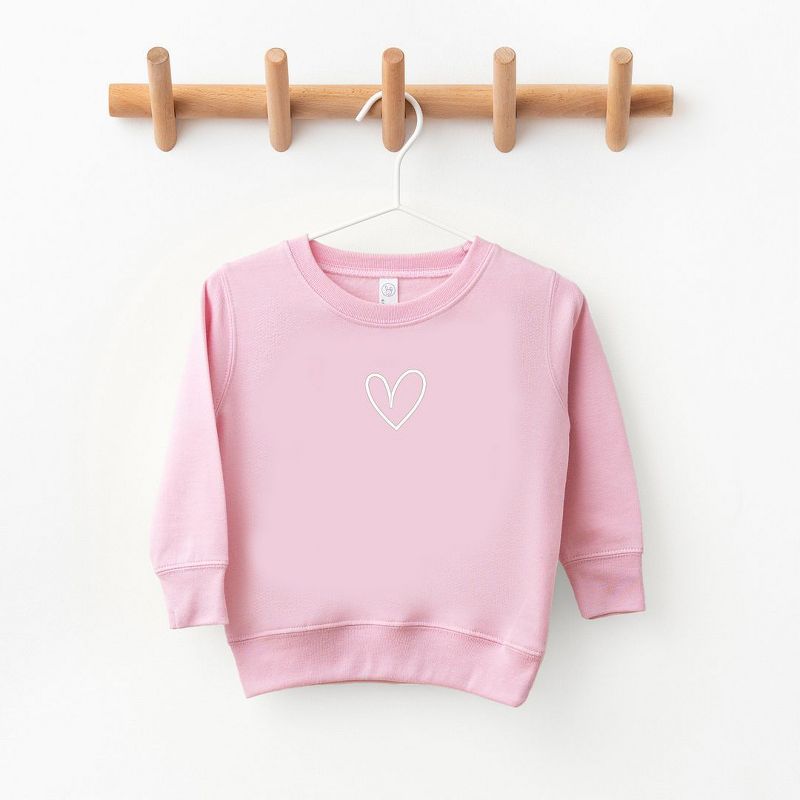 The Juniper Shop Embroidered Hand Drawn Heart Toddler Graphic Sweatshirt