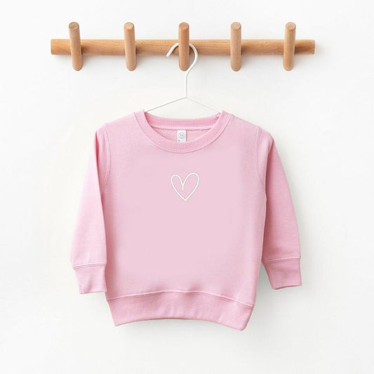 The Juniper Shop Embroidered Hand Drawn Heart Toddler Graphic Sweatshirt