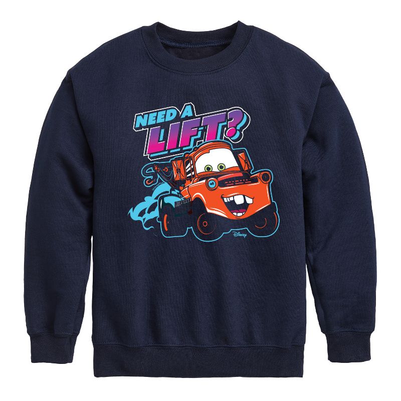 Boys' - Cars - Need A Lift Graphic Long Sleeve Fleece Sweatshirt