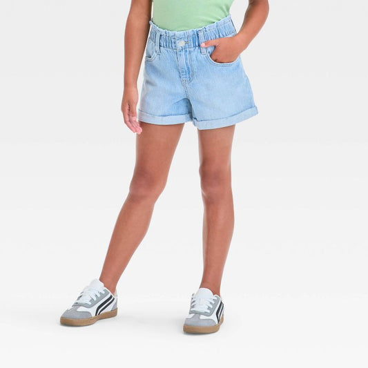 Girls' High-Rise Paper Bag Cuffed Jean Shorts - Cat & Jack™