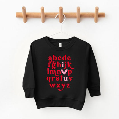 The Juniper Shop Vday Alphabet Toddler Graphic Sweatshirt