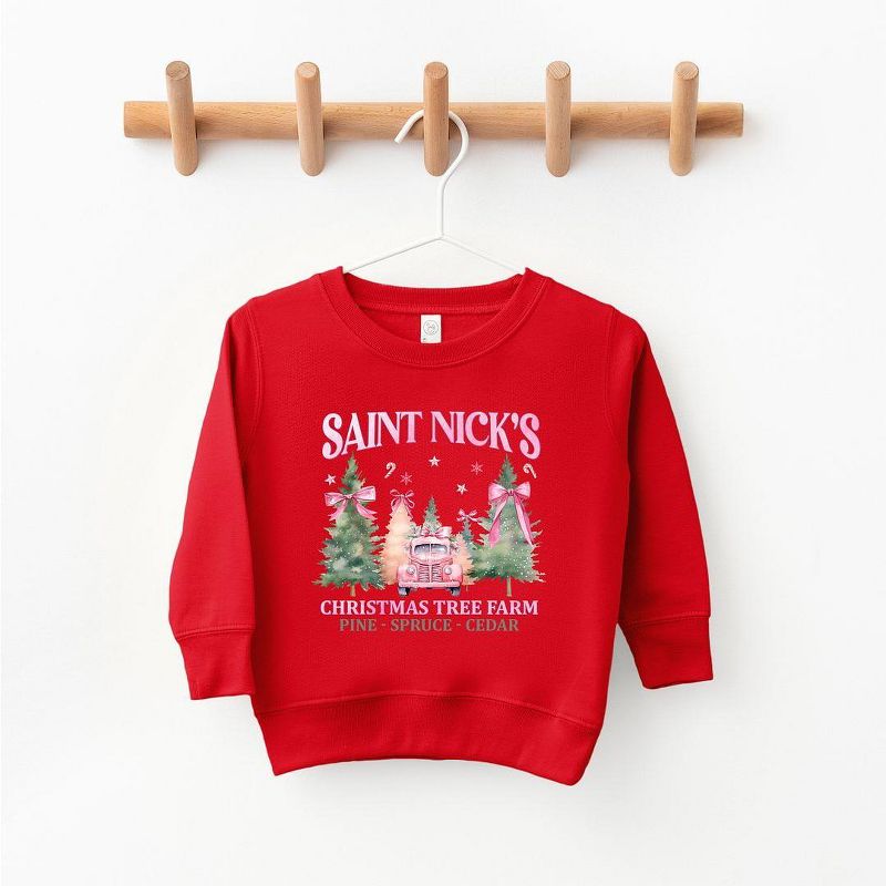 The Juniper Shop Coquette St. Nick's Tree Farm Youth Ultra-Soft Graphic Sweatshirt