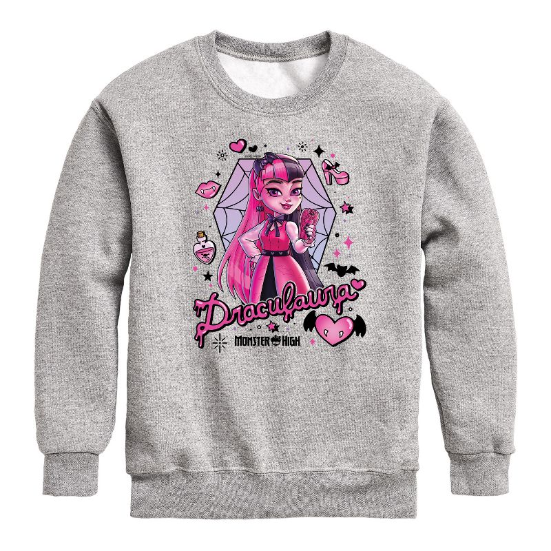 Boys' - Monster High - Draculara Graphic Long Sleeve Fleece Sweatshirt