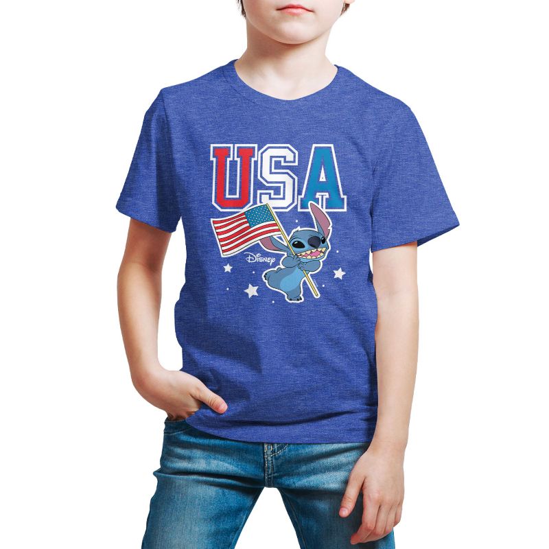 Boys' - Lilo and Stitch - USA Stitch Short Sleeve Graphic T-Shirt