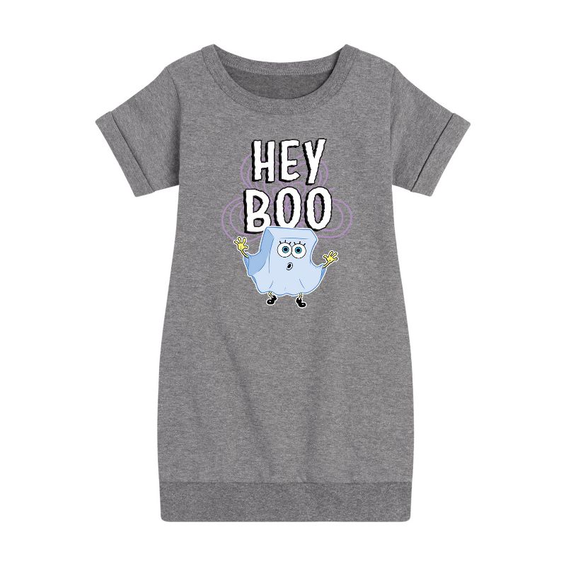 فستان صوف بأكمام قصيرة مطبوع عليه رسومات سبونج بوب سكوير بانتس للبنات