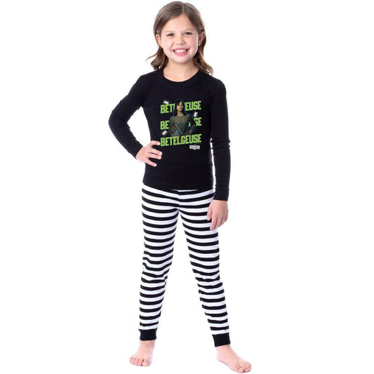 Beetlejuice 2 Girls' Astrid Deetz Betelgeuse Striped Pajama Set For Kids Astrid Deetz