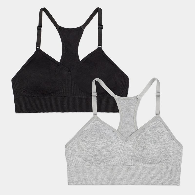 Fruit of the Loom Girls Seamless Racerback Sports Bra 2 Pack