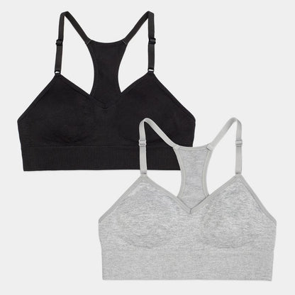 Fruit of the Loom Girls Seamless Racerback Sports Bra 2 Pack