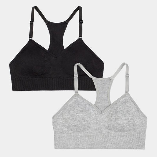 Fruit of the Loom Girls Seamless Racerback Sports Bra 2 Pack