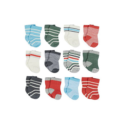 جوارب جيرسي كرو ويجل بروف® للأولاد من ماركة Onesies - عبوة من 12 قطعة