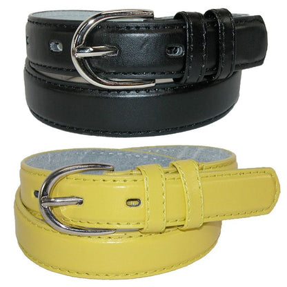 CTM Kid's Basic Leather Dress Belt (Pack of 2 Colors)