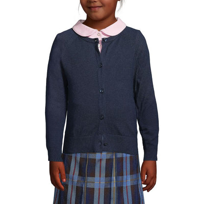 Lands' End School Uniform Kids Cotton Modal Cardigan Sweater
