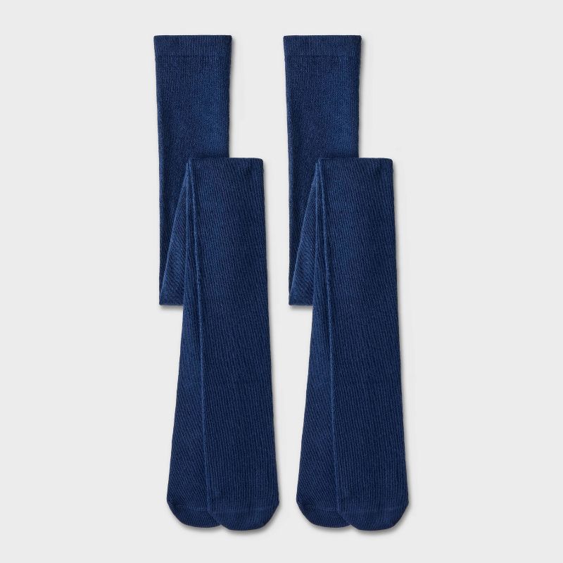 Girls' 2pk Cotton Tights - Cat & Jack™ Ivory