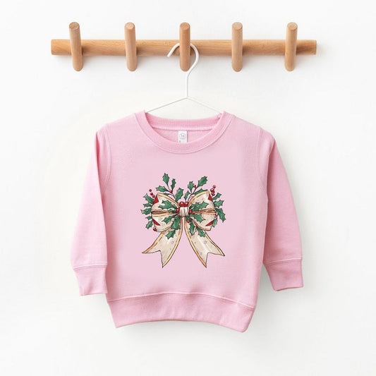 The Juniper Shop Holly Leaves Coquette Toddler Graphic Sweatshirt