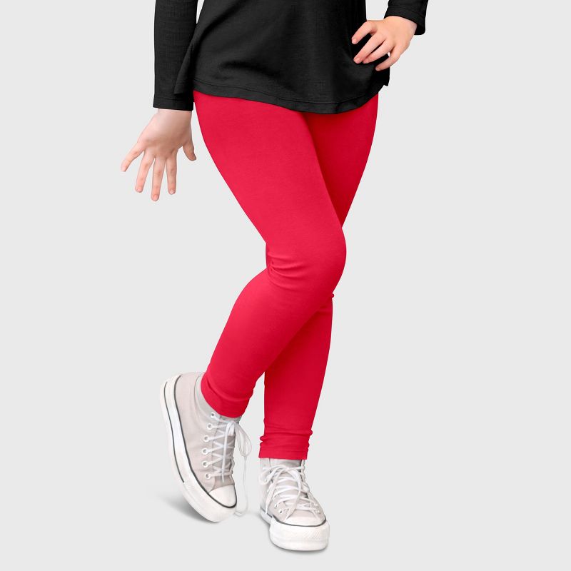 City Threads Girls 100% Cotton Leggings - USA-Made, Soft, Breathable & Sensory Friendly for Kids/Toddlers