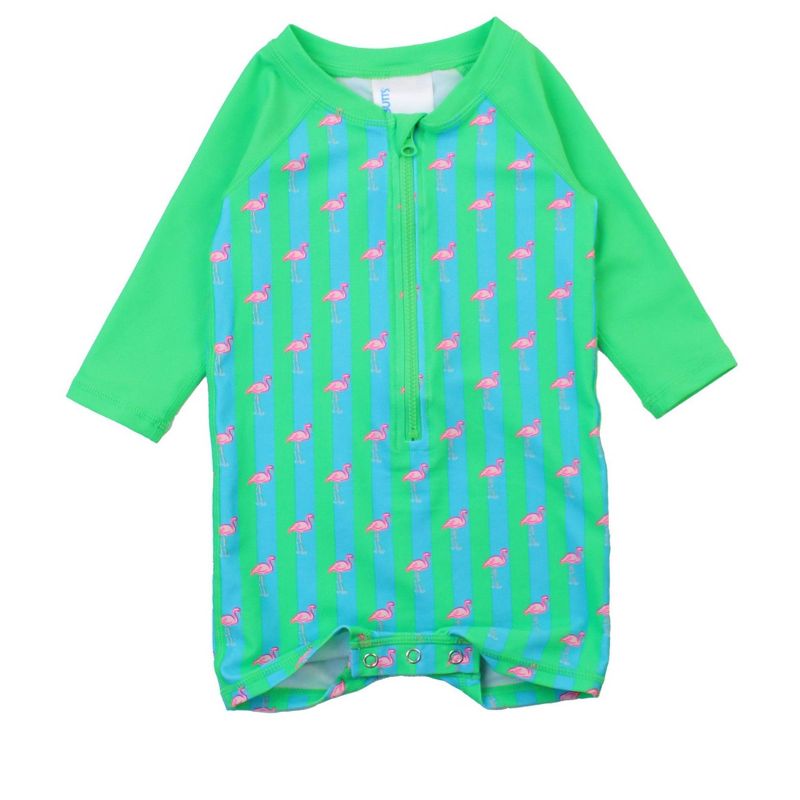 RuggedButts Baby/Toddler Boys UPF50+ Long Sleeve One Piece Rash Guard