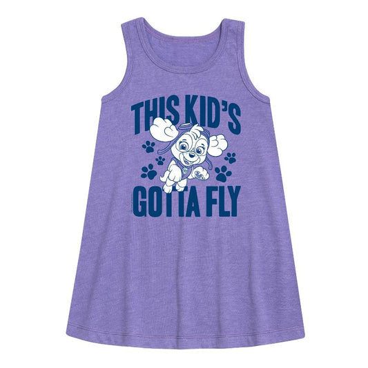 Girls' - Paw Patrol - This Kid's Gotta Fly Graphic Sleeveless Aline Dress